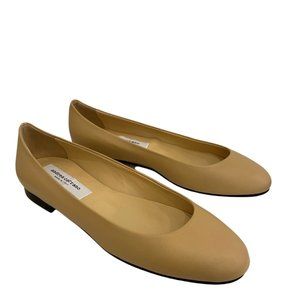 Andrea Carrano Leather Baby Flats Camel NWB